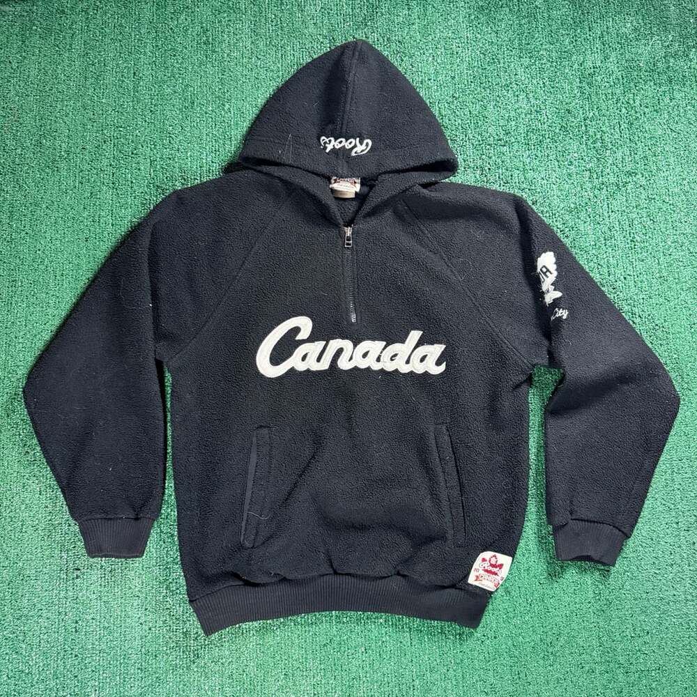 Vintage Roots 2002 Salt Lake City Team Canada Fleece Hoodie Size XL